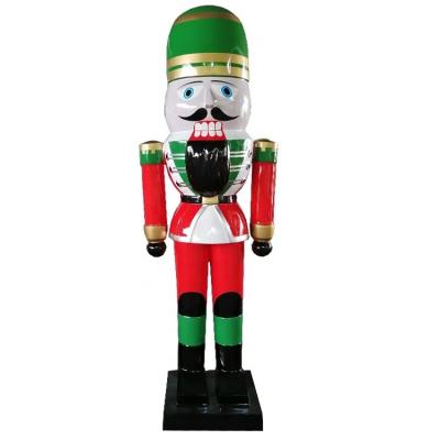 China Christmas Day Factory Decorative Best Selling Large Outdoor Fiberglass Christmas Soldier Nutcracker Christmas Decoration for sale