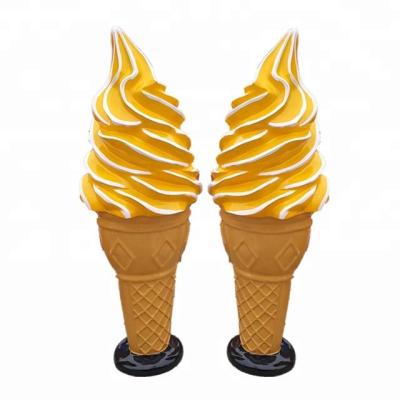 China Large lightweight fiberglass ice cream cone decoration for ice cream shop furniture for sale