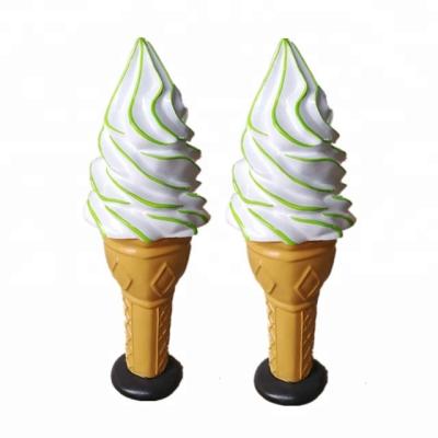 China Large fiberglass and resin ice cream decoration shop furniture fiberglass ice cream cone on stand for sale