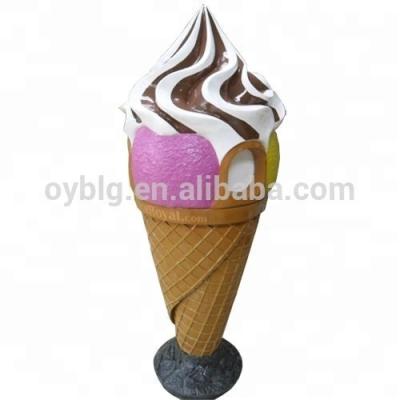 China Fiberglass and Resin Ice Cream Decoration Shop Furniture Fiberglass Ice Cream Waste Bin for sale