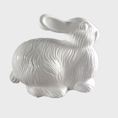 China Large Size Modern And Durable Fiberglass Rabbit Animal Sculpture for sale