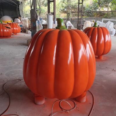 China Large Size Durability And Corrosion Resistance Fiberglass Pumpkin Decorations For Farmhouse Decoration Scrap Decoration for sale