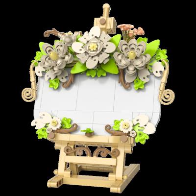 China Non-toxic JAKI DIY Desktop Table Artificial Flower Table Decoration Construction Educational Building Blocks Brick Toy Sets for Children for sale