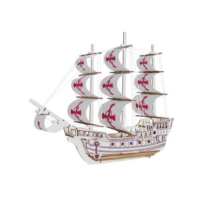 China Wholesale High Quality Assembled Wooden Model Ships 3D Puzzle DIY TOY Custom Toys Puzzles For Adults And Children for sale