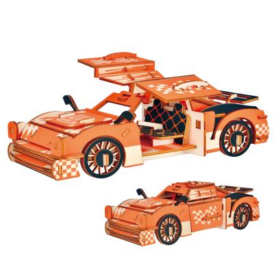 China Wooden DIY TOY 3D Cars Puzzles House Wooden Gift Model Plywood Educational Toys Puzzles For Adults And Kids for sale