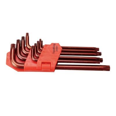 China ALLOY Steel L-Shaped Lengthened Red Spanner 9 Piece Mid Hole Plum Spanner Chrome Vanadium Tool for sale