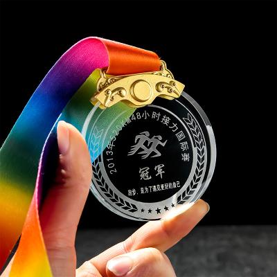 China Wholesale Customized Europe Competition Crystal Trophy Award Glass Blank Crystal Medal Plaque for sale