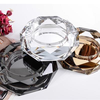 China Europe wholesale trend personalized crystal ashtray customized gift octagonal crystal ashtray personalized for sale