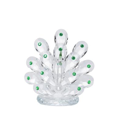 China Europe Lightweight Clear Multiple Sizes Crystal Peacock Ornaments Home Decoration Eco - Friendly Wholesale for sale