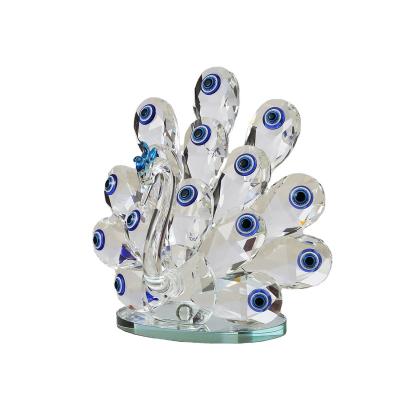 China Europe High Level Support OEM Multiple Sizes Factory Price Ornaments Decoration Crystal Peacock for sale