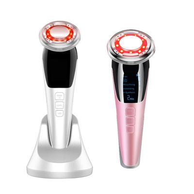 China 2020 New Face Lift Beauty Equipment EMS Facial Clean Galvanic Machine Led Photon Light Therapy Hot Cold Face Massager for sale