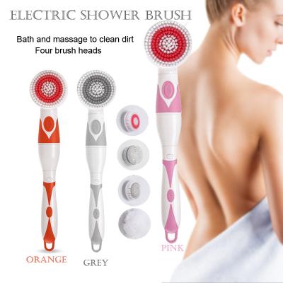 China Long Handle Body Massager Long Handle Body Bath Brush Multifunctional Electric Waterproof Shower Brush for sale