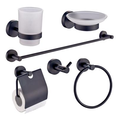 China Sustainable Matte Black SUS 304 Stainless Steel Bathroom Accessories Set for sale