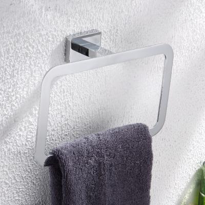 China Modern Bathroom Hardware Accessories Zinc Chromed Square Towel Rack for sale