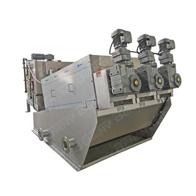 China Activated Sludge Dewatering Multi Screw Disc Filter Press Dehydrator Sludge Dewatering Machine For Wastewater Treatment for sale