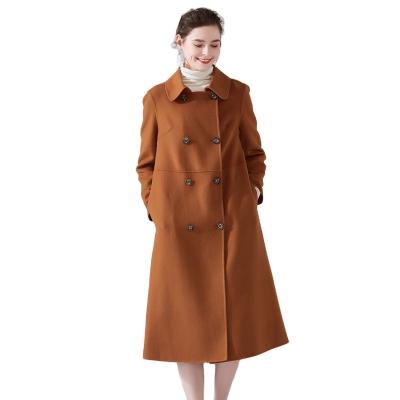 China High Quality Breathable Long Overcoat Ladies Camel Sleeve Elegant Winter Woolen Coat For Wineb for sale