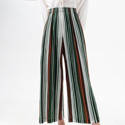 China QUICK DRY Casual Digital Printing Woman Pants Women Miyake Elegant Pleat Long Pants for sale