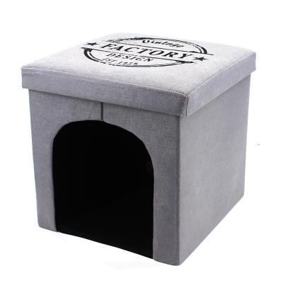 China Modern Fashionable Felt Collapsible Storage Ottoman Best Price Fabric Pet House Cave Foldable for sale