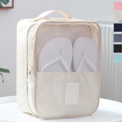 China American Style Wholesale Oxford Cloth Shoe Storage Box Travel Folding Portable Zipper Storage Bag for sale