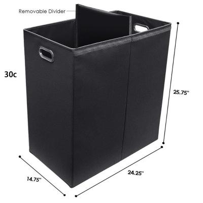 China Durable Canvas MDF Storage Organizer Automatic Heavy Duty Double Collapsible Laundry Basket Eco-friendly Construction for sale