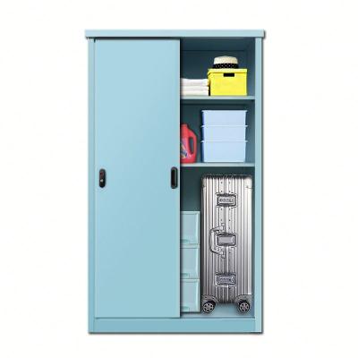 China Eco-friendly Metal Steel Collapsible Sliding Malfunction Bedroom Wardrobe Cabinet for sale