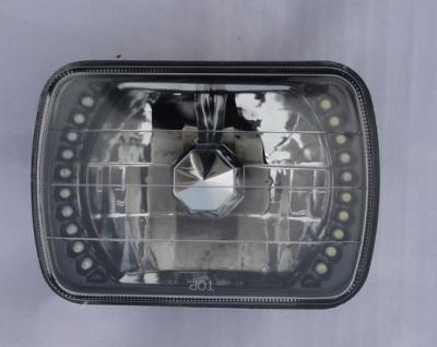 China Plastic Square Vehicle Headlight Shock Proof LED head lamp  12 volt for sale