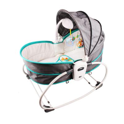 China Modern 5 in 1 Baby Swing Crib Portable Baby Cradle Electric Rocking Bed for sale