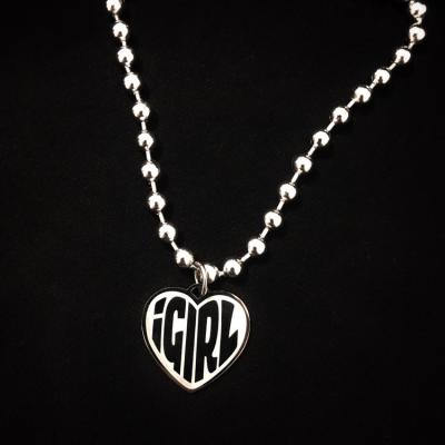 China High Quality Korean Wild Fresh Heart Hiphop Stainless Steel Clavicle Chain Pendant Necklace for sale