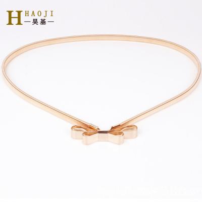 China ALLOY metal buckle belt for 2018 fashion thin belt ladies waist belts women gold dresses female elastic chain belts RT103 for sale