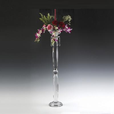 China Luxury New Arrive Crystal Flower Stands Wedding Centerpieces Flower Stands Crystal Candle Holders for sale