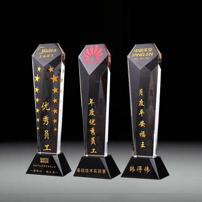 China New Europe Factory Price Trophy Crystal Award Competition Conference Business Gifts Free Custom LOGO Gift Box for sale