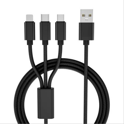 China Wholesale High Quality Fast Charging Type C USB Data Transfer Cable ODM Multi Function Cable Braided Multi Usb Cable 3 in1 for sale