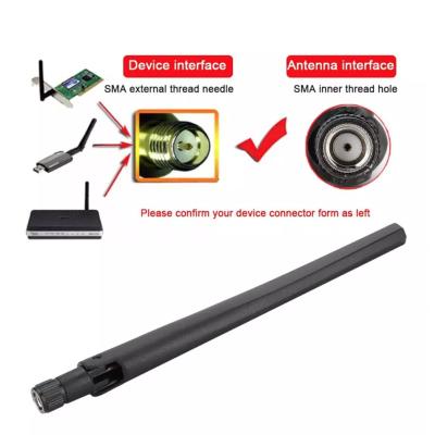 China Desktop Wireless Network Card USB WIFI Antenna 6dBi Male External 2.4ghz 5.8G High Gain Antennas For Router Desktop Laptop for sale