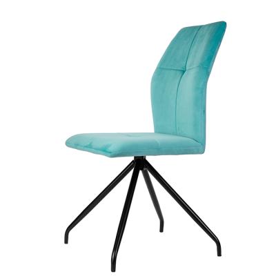 China Other Manufacturer Professional Turquoise Velvet Dining Chair Metal Frame for sale