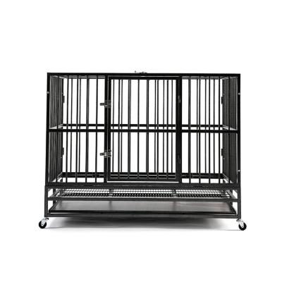 China Breathable Heavy Duty Metal Dog Cage Strong Kennel and Crate for Medium and Large Dogs, Pet Playpen with Four Wheels for sale