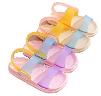 China Round Designer Kids Custom Sandals Anti Skid PU Sandals Kids Sandals Slippers Kids for sale