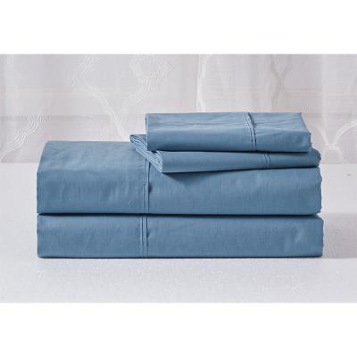 China Anti-Bacteria Preshrunk Cotton Fabric Hotel Luxury Soft Premium Bed Sheet Set Double Size for sale