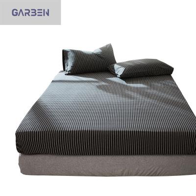 China Plain 100% Cotton Knit Fabric Fitted Sheet Mattress Protector Queen Size Mattress Cover Four Side Elastic for sale