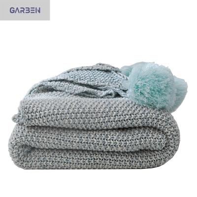 China Wholesale 100% Cotton Folded Knitted Luxury Baby Kids Super Soft Blanket Throw For Sofa Chair for sale