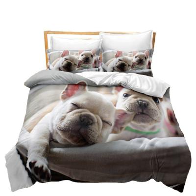 China Wholesales Nondisposable Customized Colorful Dog King Size Duvet Cover Digital Printed for sale