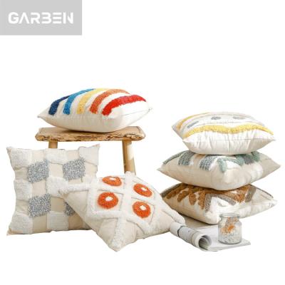 China Luxury Acrylic Folded Towel Embroidery With Decorative Tessle Pillow Cushion Cover for sale