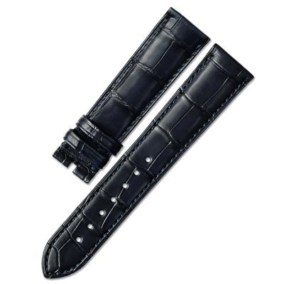 China Leather Newly Royalblue Luxury Alligator Watch Band Sweatproof 20mm Soft Breathable Alligator Leather Strap For Watch for sale