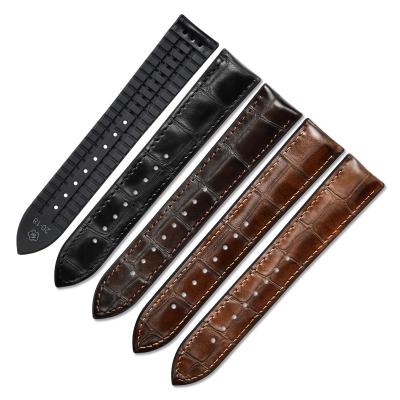 China High-grade Handmade Leather Upper Smooth German Genuine Leather Comfort And Silicon Flexibility Watch Bands Band (Bottom) for sale