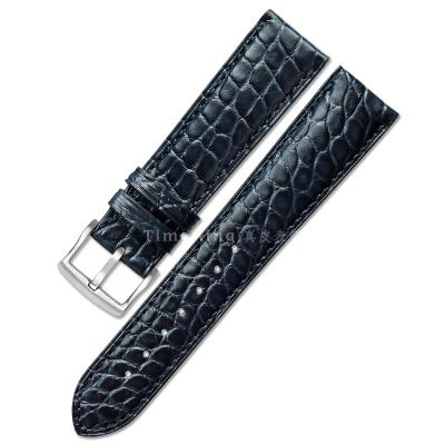 China Hot Sales Dark Brown Coffee Black Dark Blue Crocodile Leather Brown Leather Band For Watch for sale