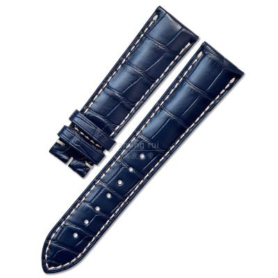 China Luxury Generic Alligator Charm Navy Blue LG Watch Alligator Strap For Aftermarket for sale