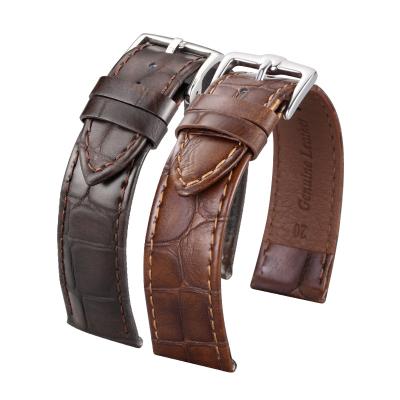 China Thicker Size 12/14/15/16/18/19/20/21/22/2 Factory Thinner Style Water Resistant Genuine Leather Watch Bands for sale