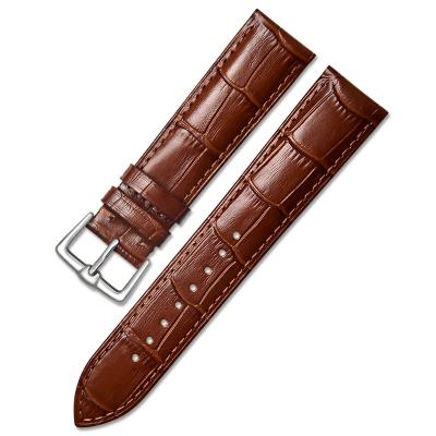 China Fanshion Business Style Watch White Black Light Brown Tan Stitching Genuine Leather Strap for sale