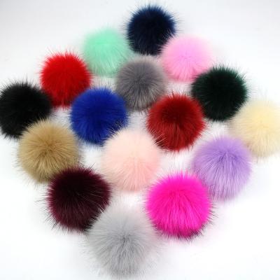 China Garment accessories/bag/shoes/gloves factory wholesale pom pom imitated plush pompom artificial fur fox colored pom pom for clothing for sale