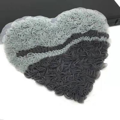 China 3D Heart Design 3D Lace Flower Applique Patches Lace Embroidery Patch For Apparel for sale