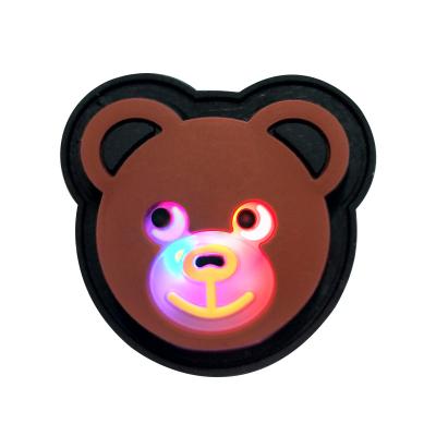 China new high quality 3D style PVC led flashing badges with LED battery for garment decoration for sale